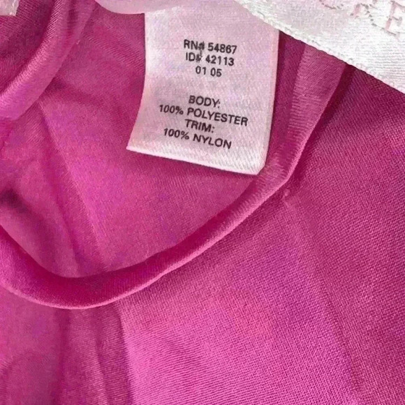 Victoria’s Secret Hot Pink Satin Robe With Beige Lace - Picture 9 of 10